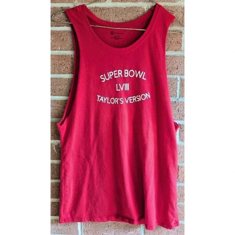 Taylor Swift Tank Top L 11-13 Swiftie Super Bowl Boyfriend Recycled Sustainable